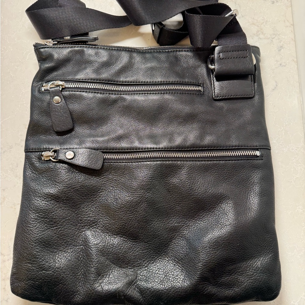 Margot Black Leather Crossbody Bag with Adjustable Strap